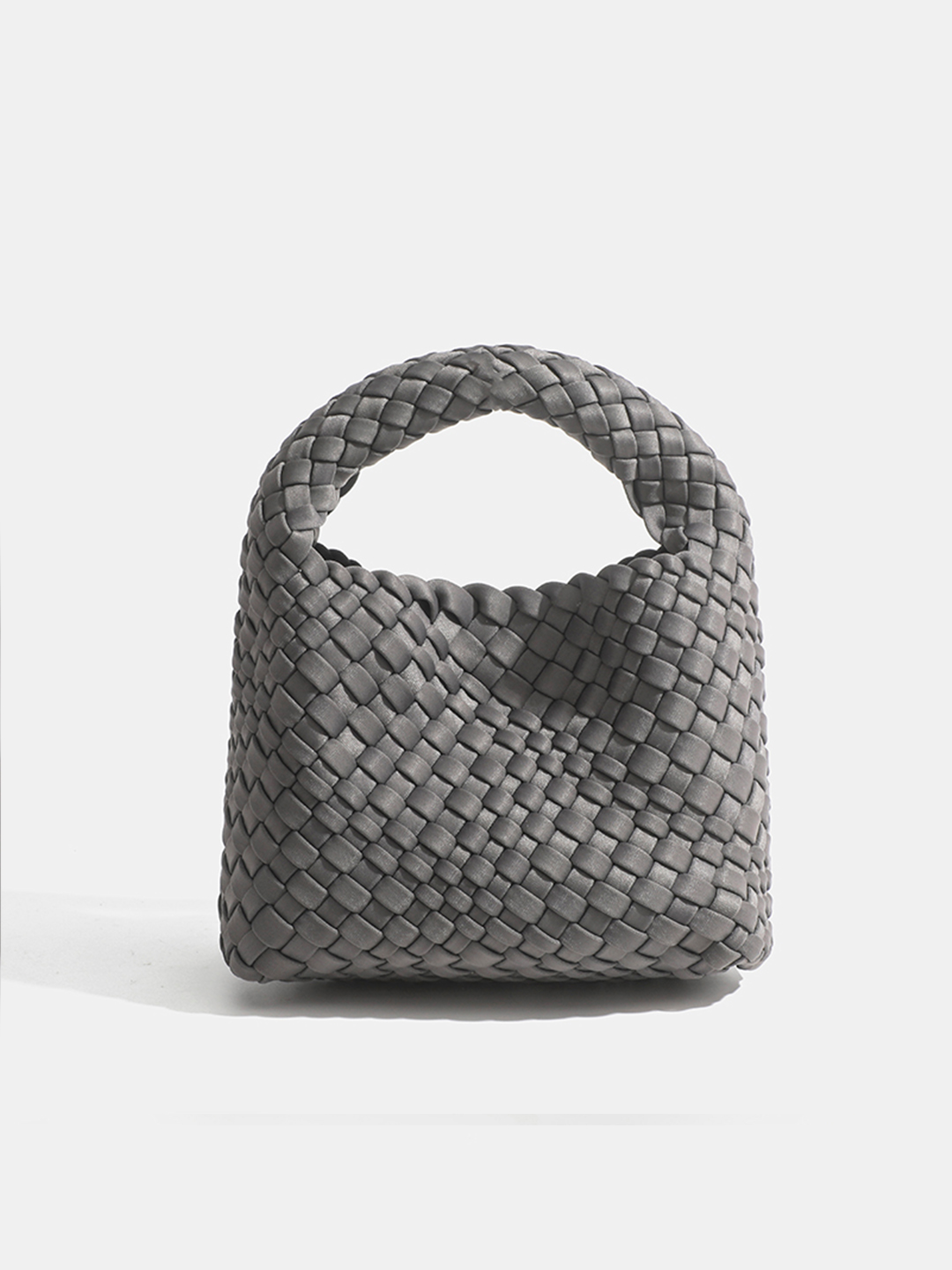 Luckcus Petite Handwoven Handle Handheld Mini Bag with Fluid Harmony