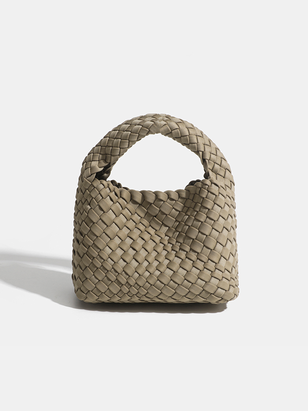 Luckcus Petite Handwoven Handle Handheld Mini Bag with Fluid Harmony