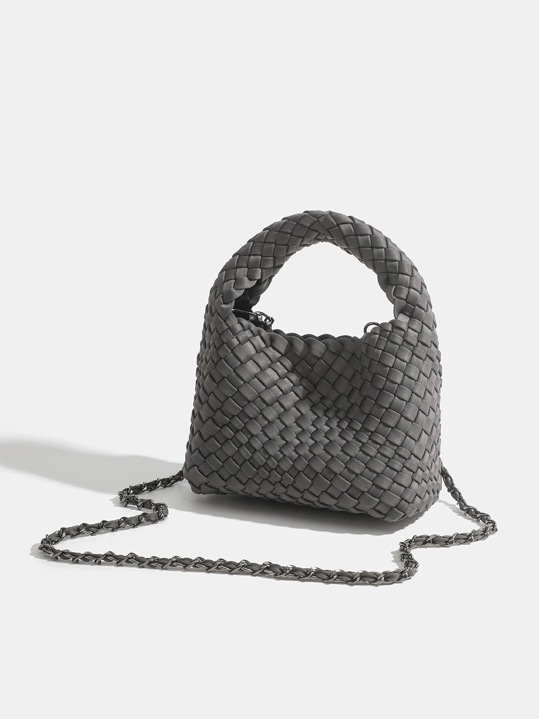 Luckcus Petite Handwoven Handle Handheld Mini Bag with Fluid Harmony