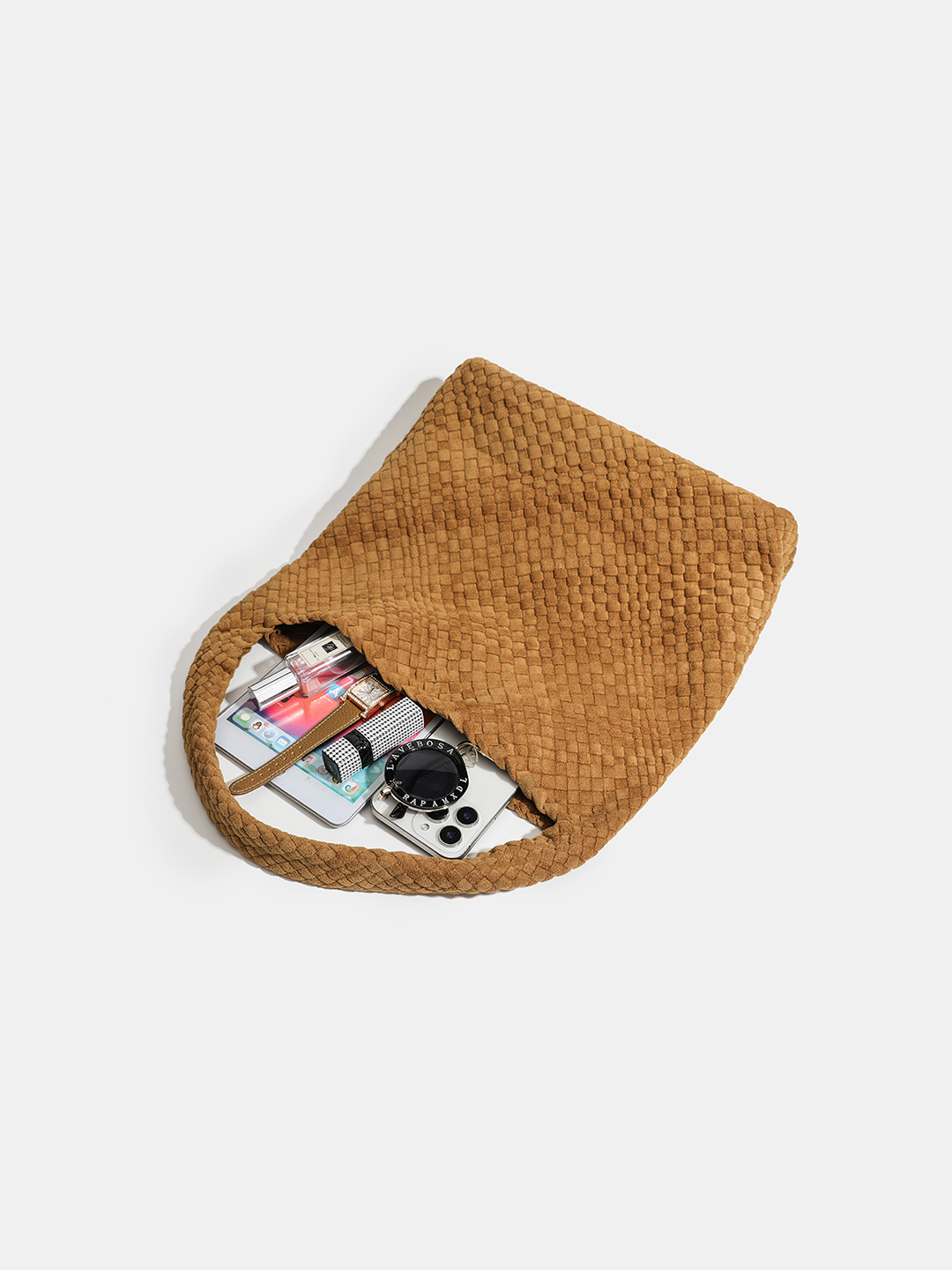 Luckcus Romantic Velvet Puffy Woven Mini Tote