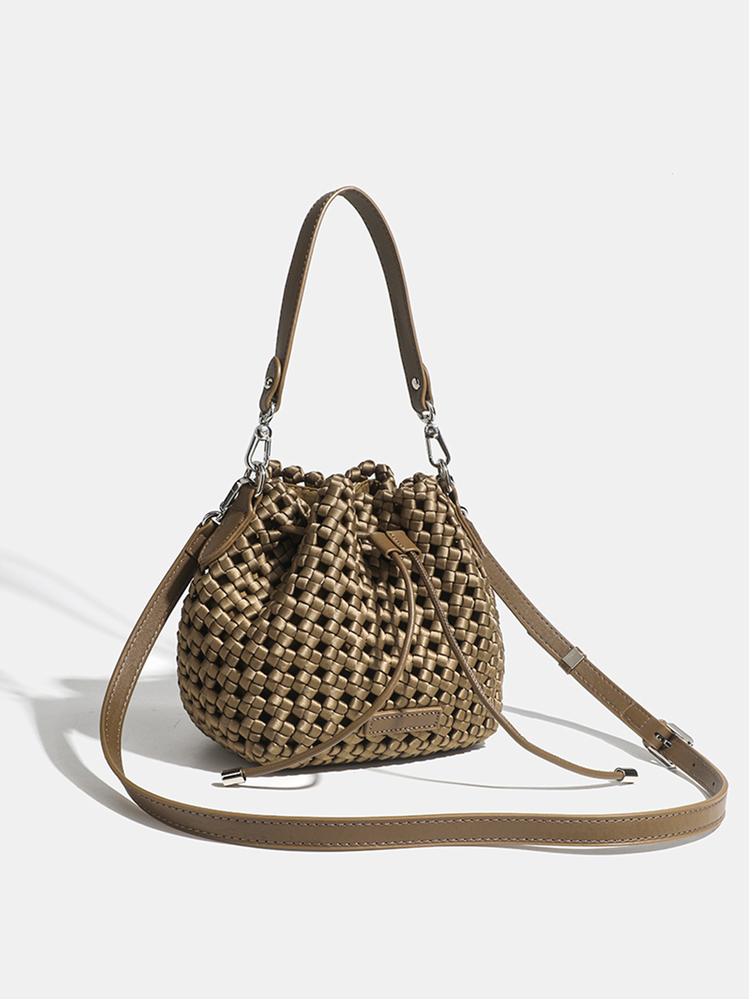 Luckcus Small Intricate Cinch Handheld Mini Bag in Subtle Opulence