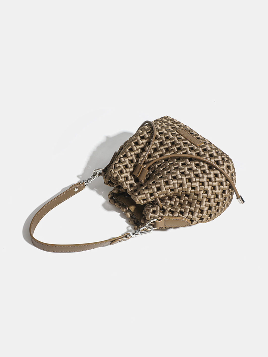Luckcus Small Intricate Cinch Handheld Mini Bag in Subtle Opulence
