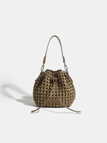 Luckcus Small Intricate Cinch Handheld Mini Bag in Subtle Opulence
