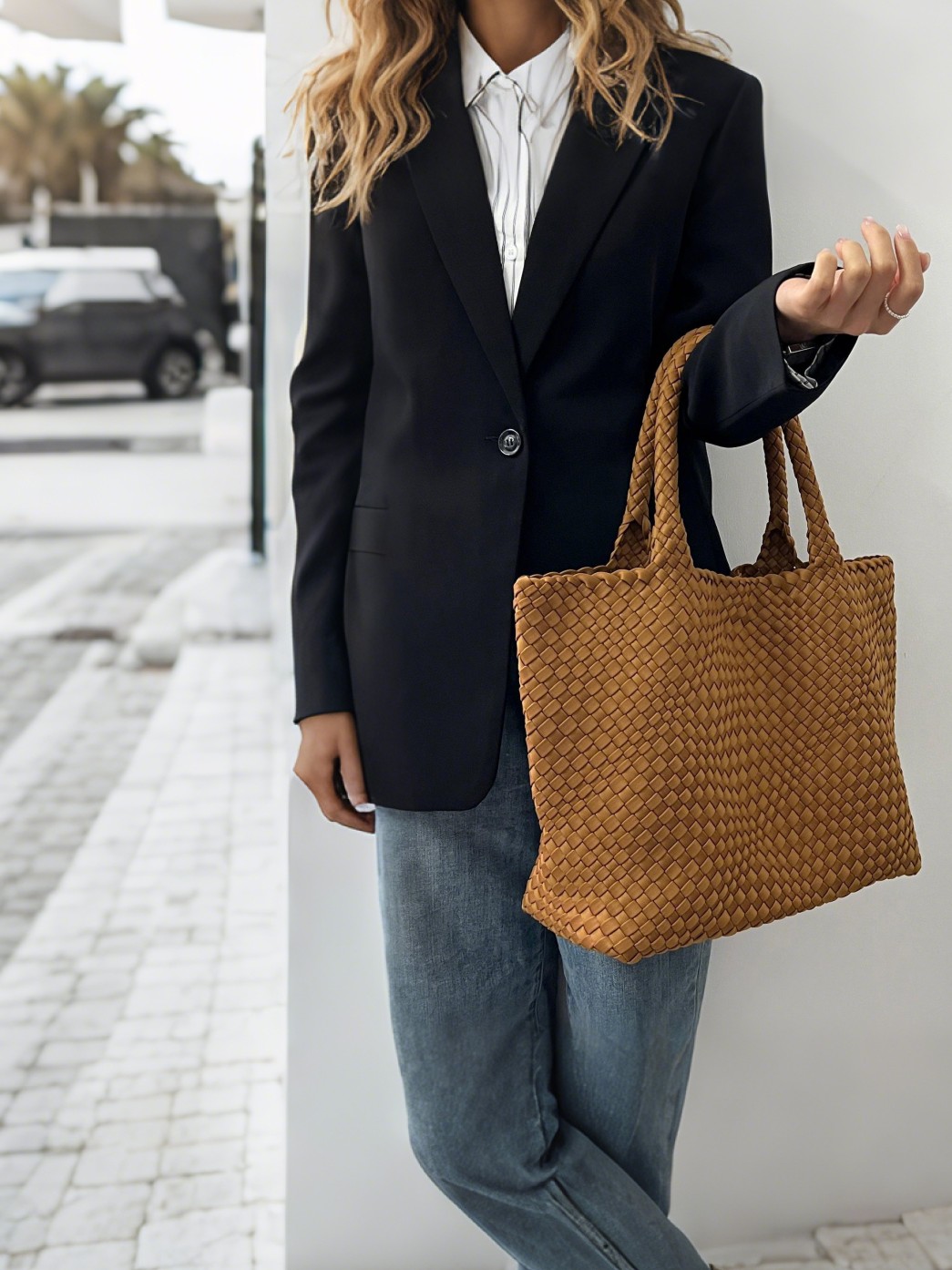 Luckcus Handwoven Structured Everyday Tote