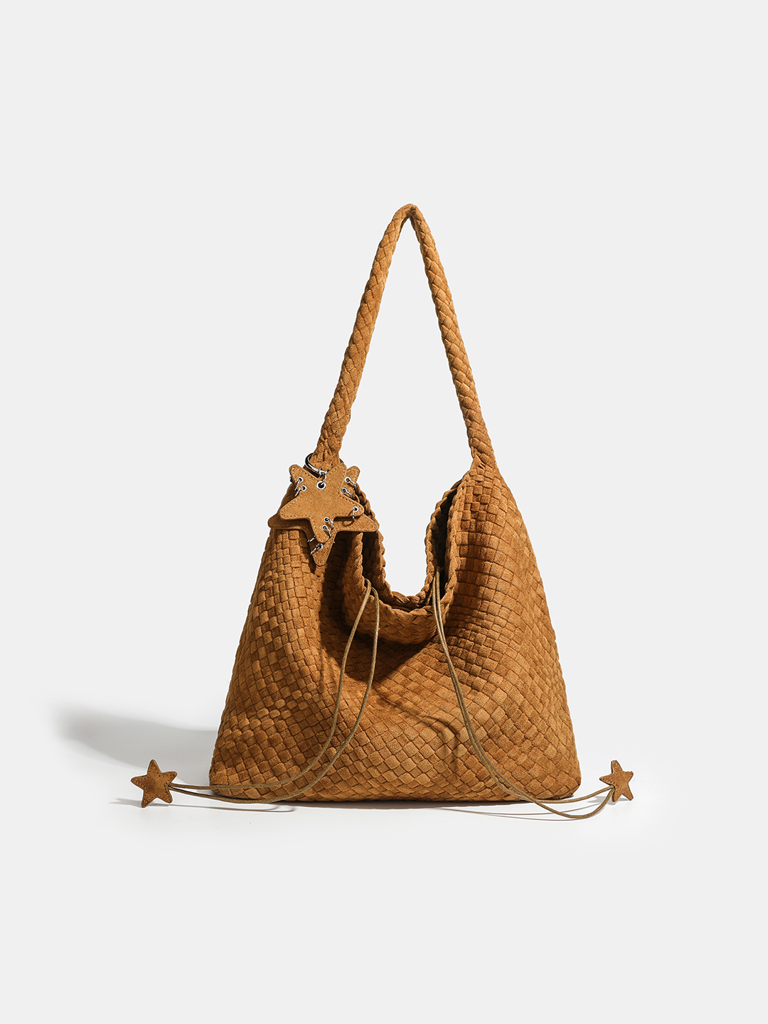 Luckcus Handwoven Velvety Slouch Shoulder Bag