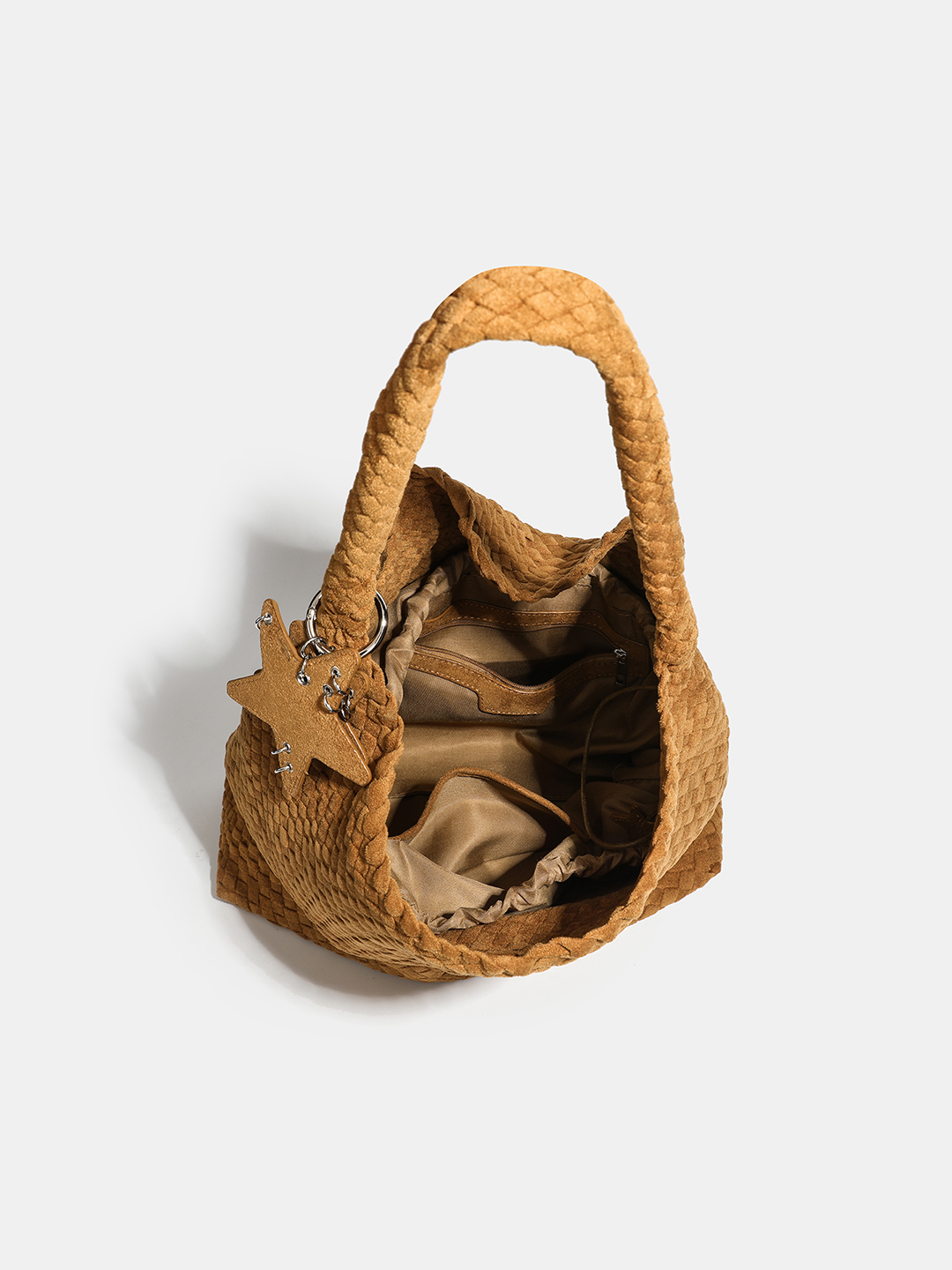 Luckcus Handwoven Velvety Slouch Shoulder Bag