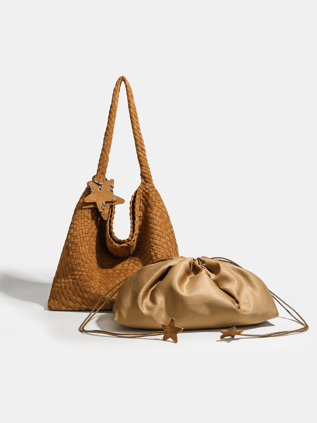 Luckcus Handwoven Velvety Slouch Shoulder Bag