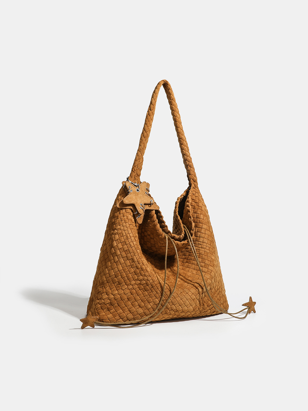 Luckcus Handwoven Velvety Slouch Shoulder Bag