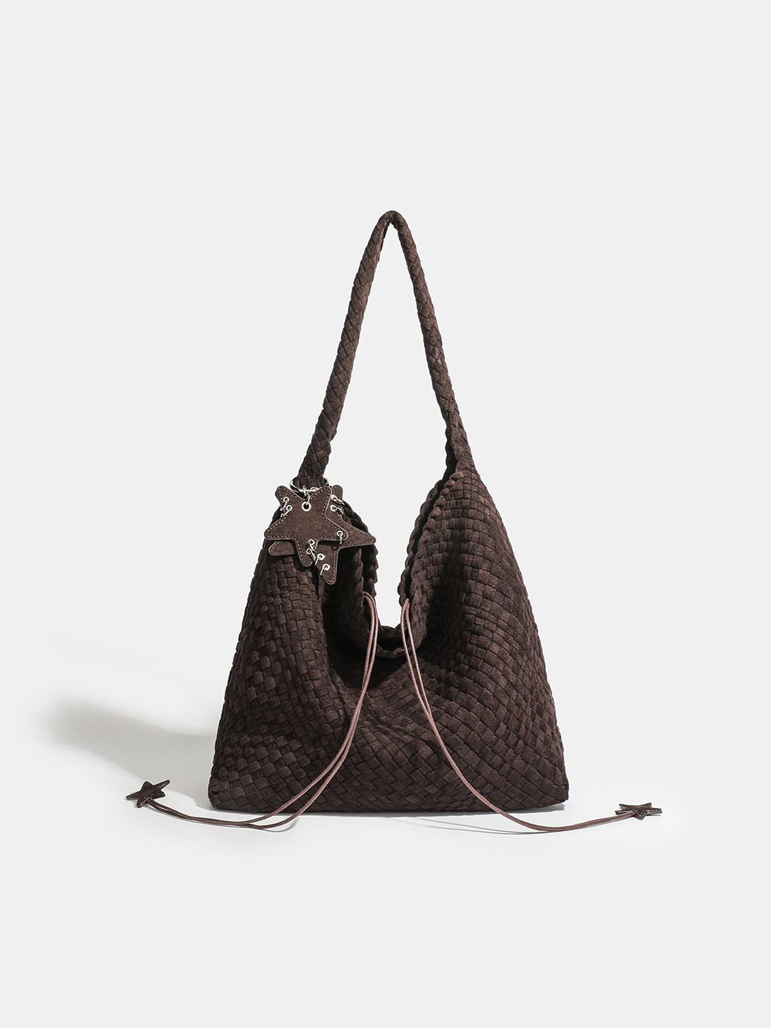 Luckcus Handwoven Velvety Slouch Shoulder Bag