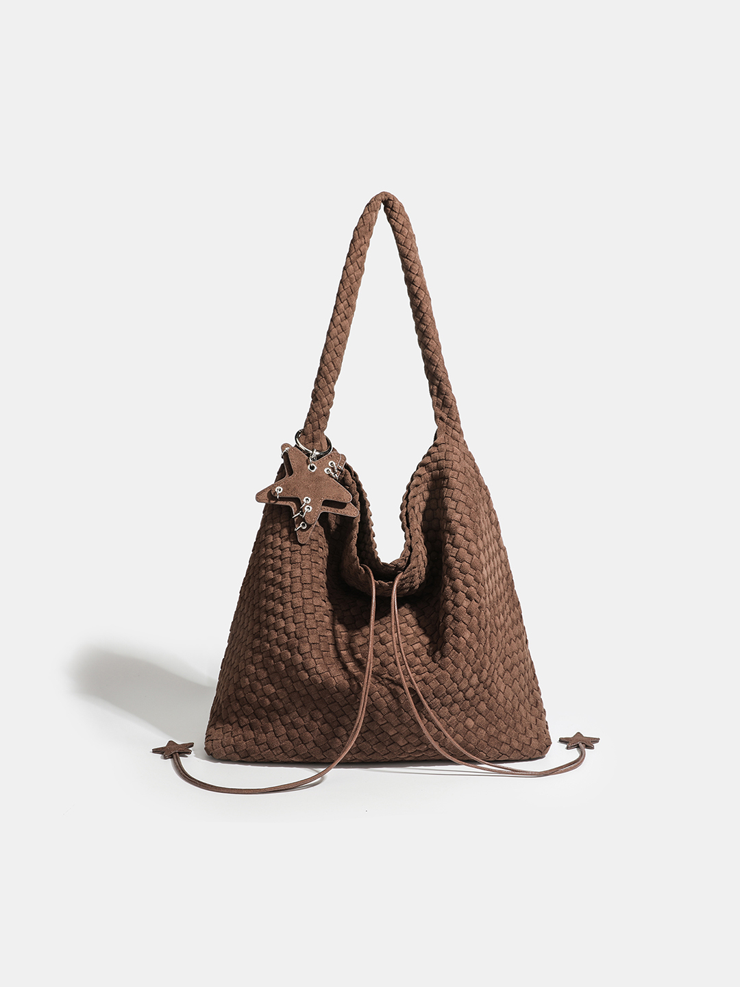 Luckcus Handwoven Velvety Slouch Shoulder Bag
