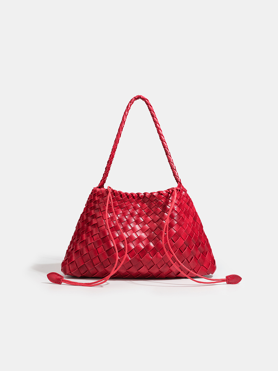 Luckcus Petite Woven Trapeze Shoulder Bag in Linear Grace