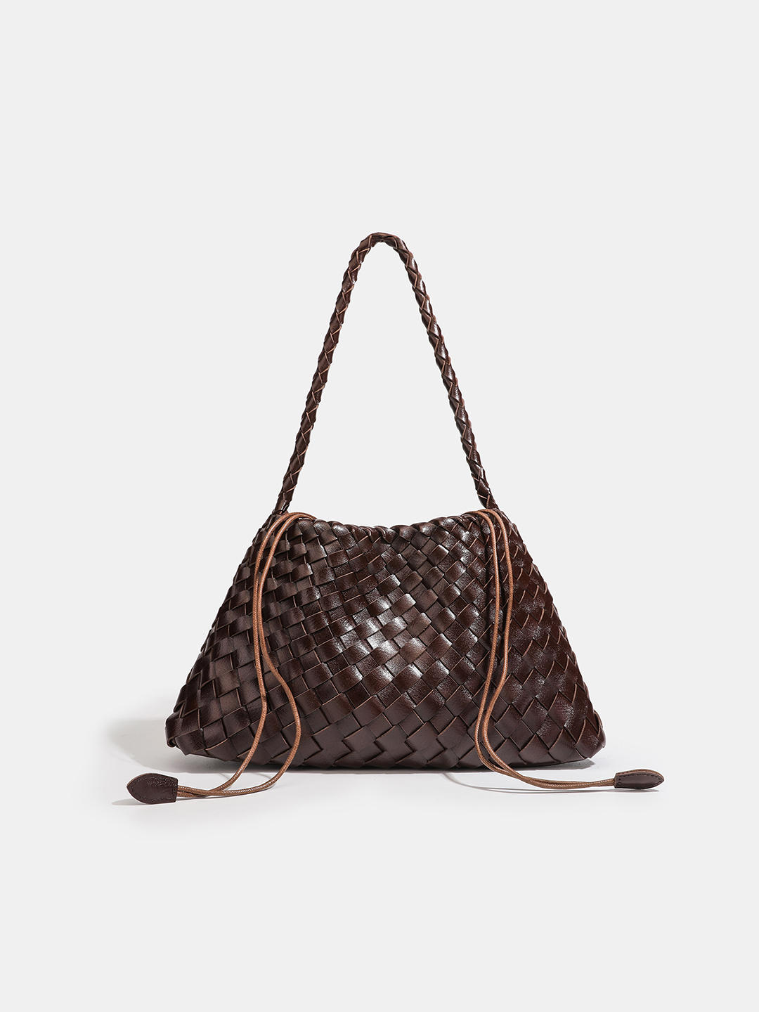 Luckcus Petite Woven Trapeze Shoulder Bag in Linear Grace