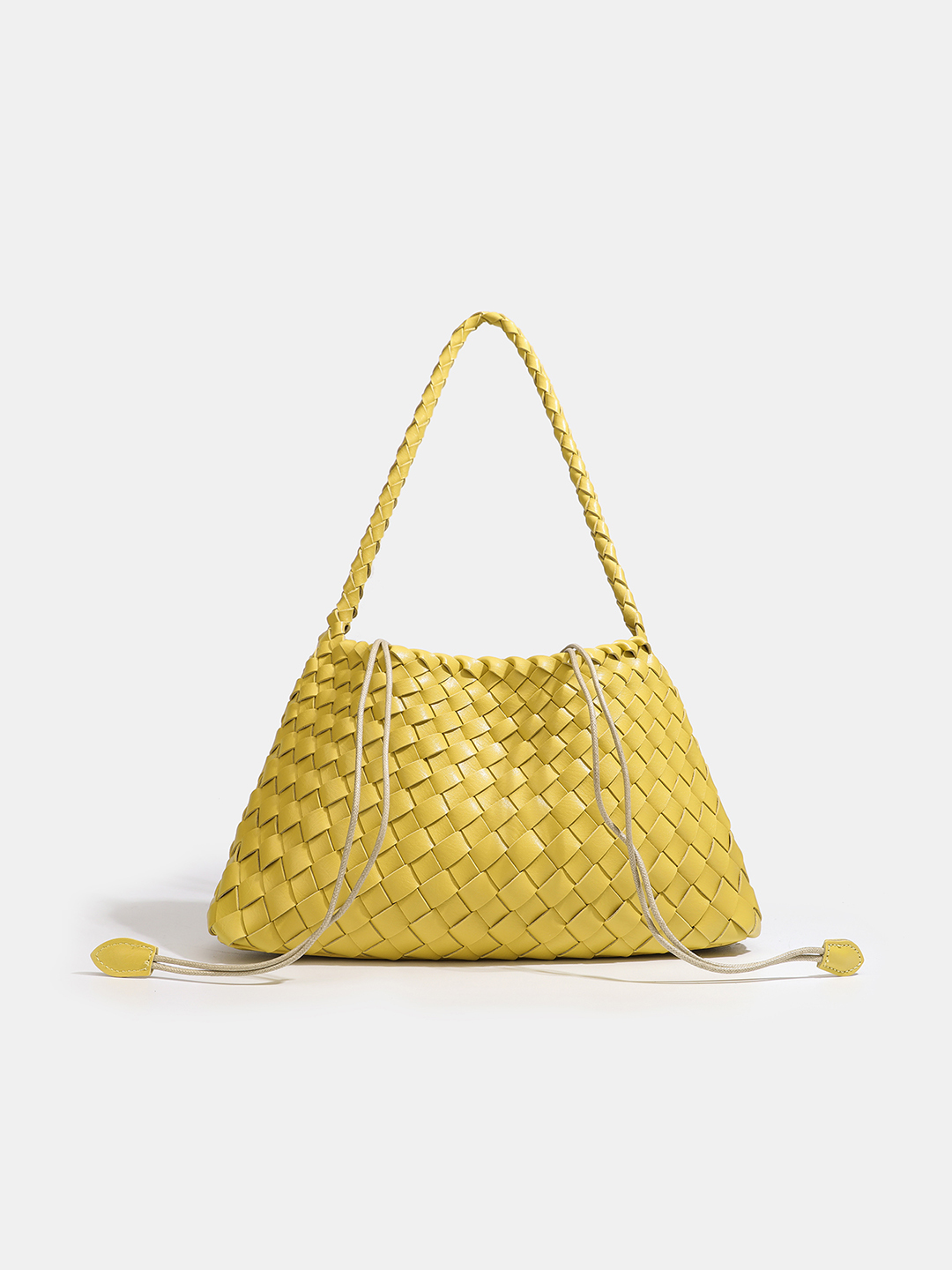 Luckcus Petite Woven Trapeze Shoulder Bag in Linear Grace
