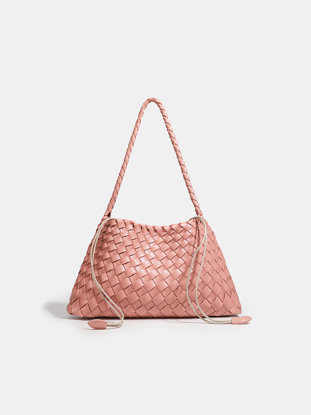 Luckcus Petite Woven Trapeze Shoulder Bag in Linear Grace