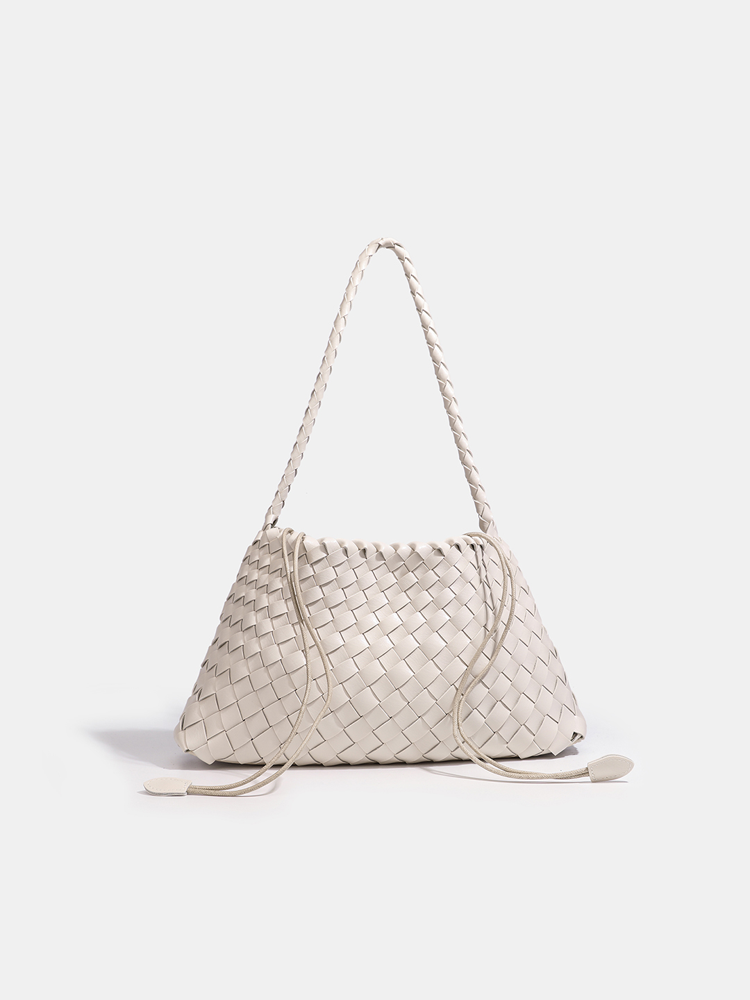 Luckcus Petite Woven Trapeze Shoulder Bag in Linear Grace