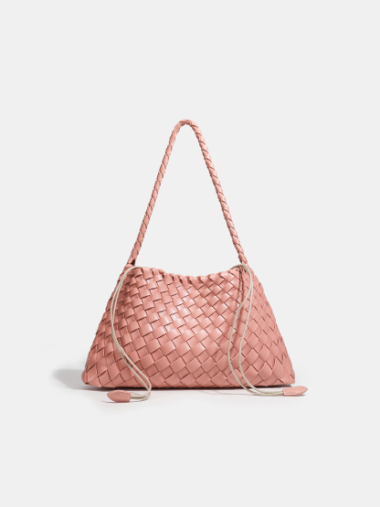 Luckcus Petite Woven Trapeze Shoulder Bag in Linear Grace