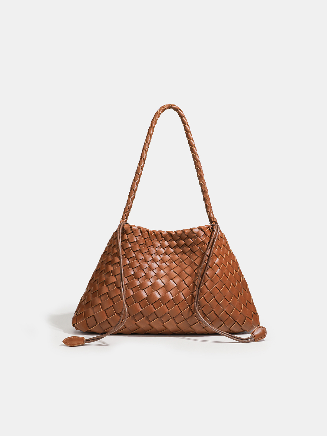Luckcus Petite Woven Trapeze Shoulder Bag in Linear Grace