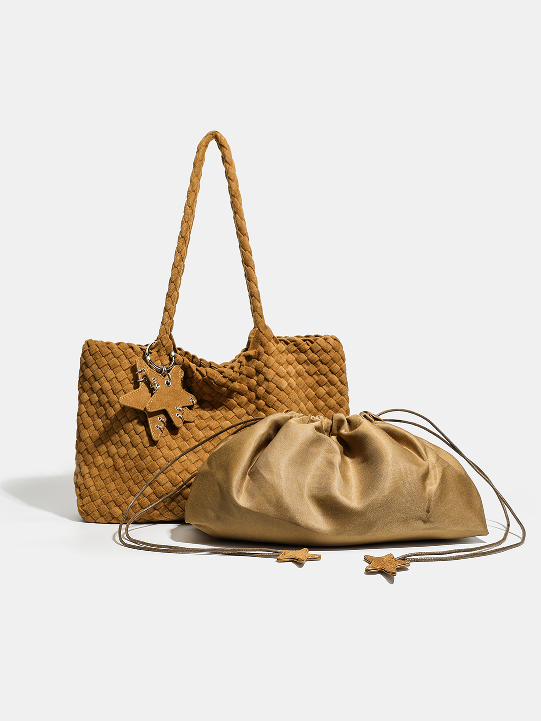 Luckcus Minimalist Velvety Flat-Bottom Bag