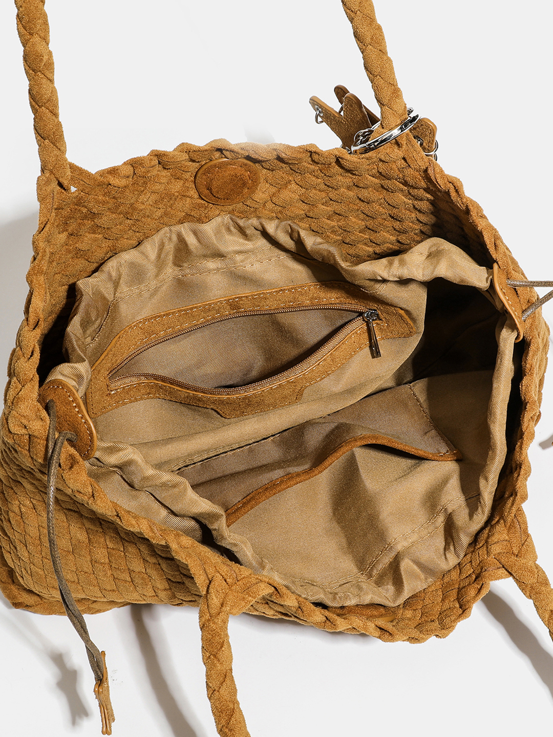 Luckcus Minimalist Velvety Flat-Bottom Bag