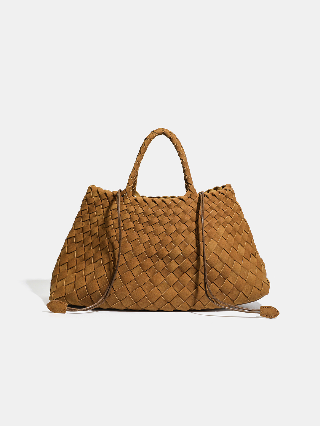 Luckcus Handwoven Drawstring Trapezoid Tote