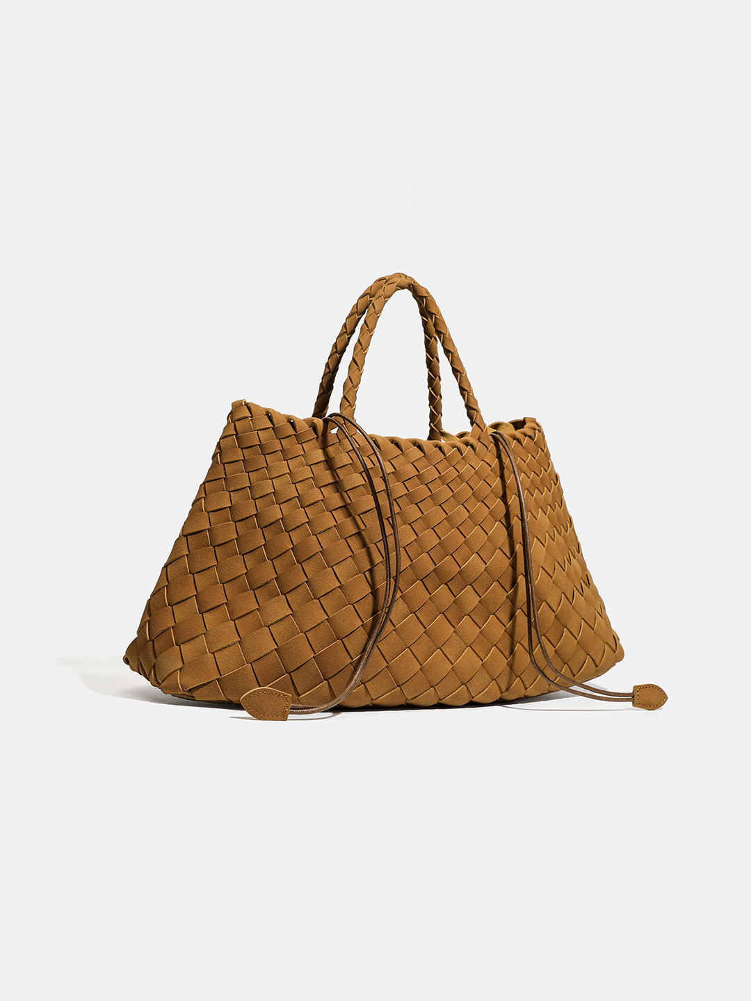 Luckcus Handwoven Drawstring Trapezoid Tote