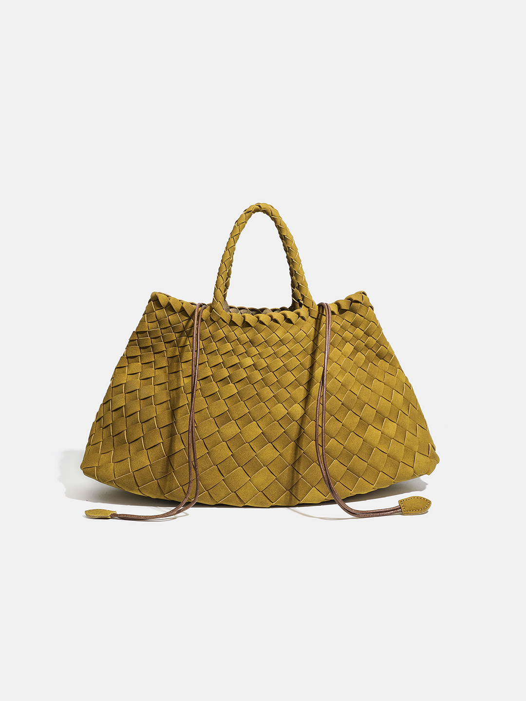 Luckcus Handwoven Drawstring Trapezoid Tote