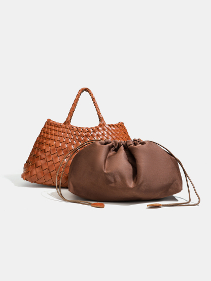 Luckcus Elegant Handcrafted Trapezoid Tote