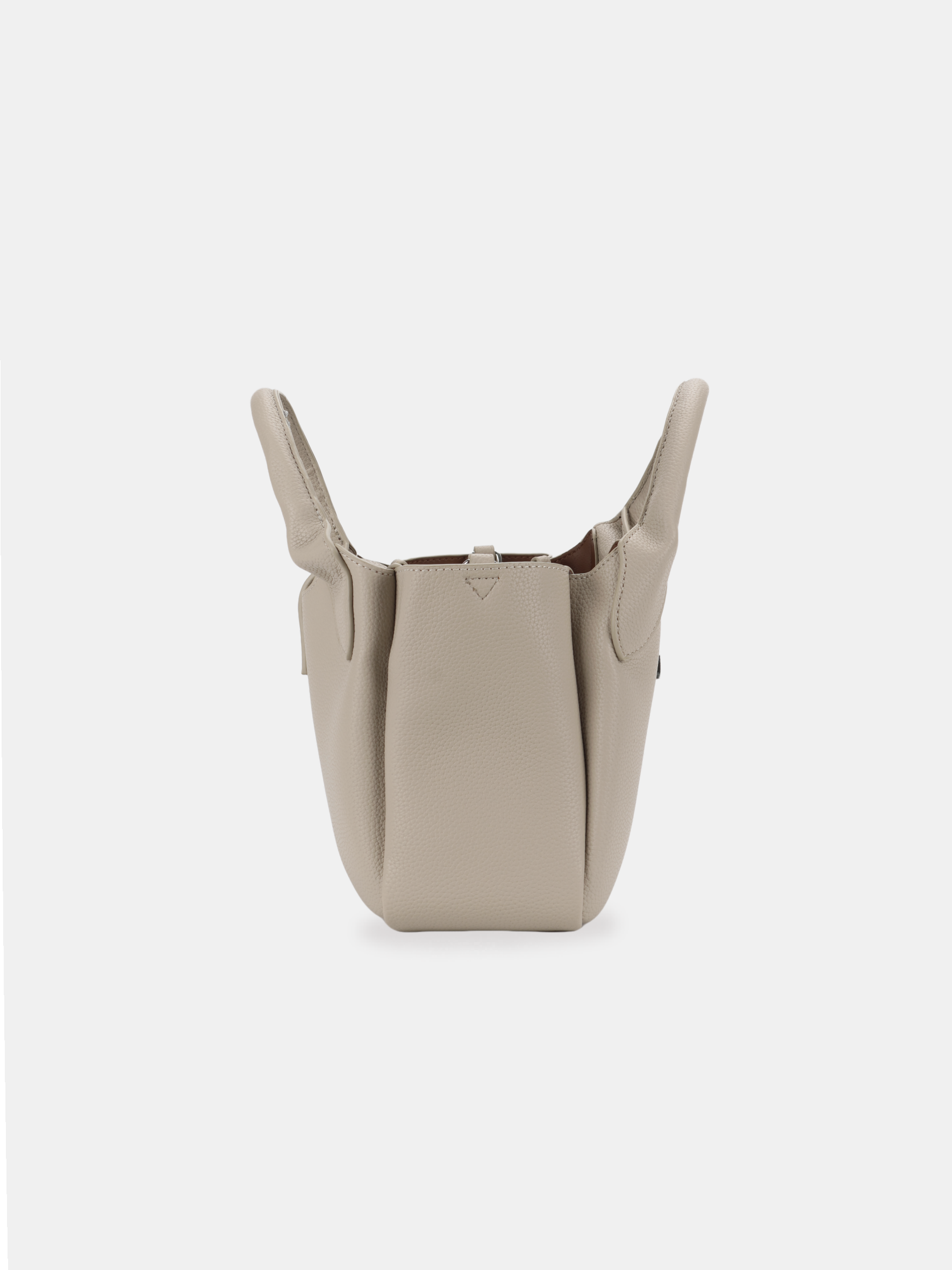 Luckcus Smooth Leather Tote with Metal Clasp