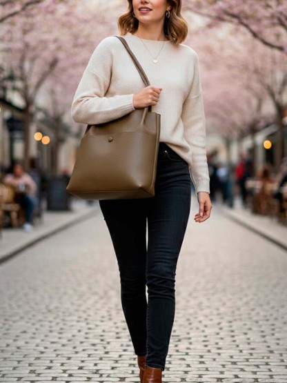 Luckcus Sloan Vegan Leather Slouch Tote