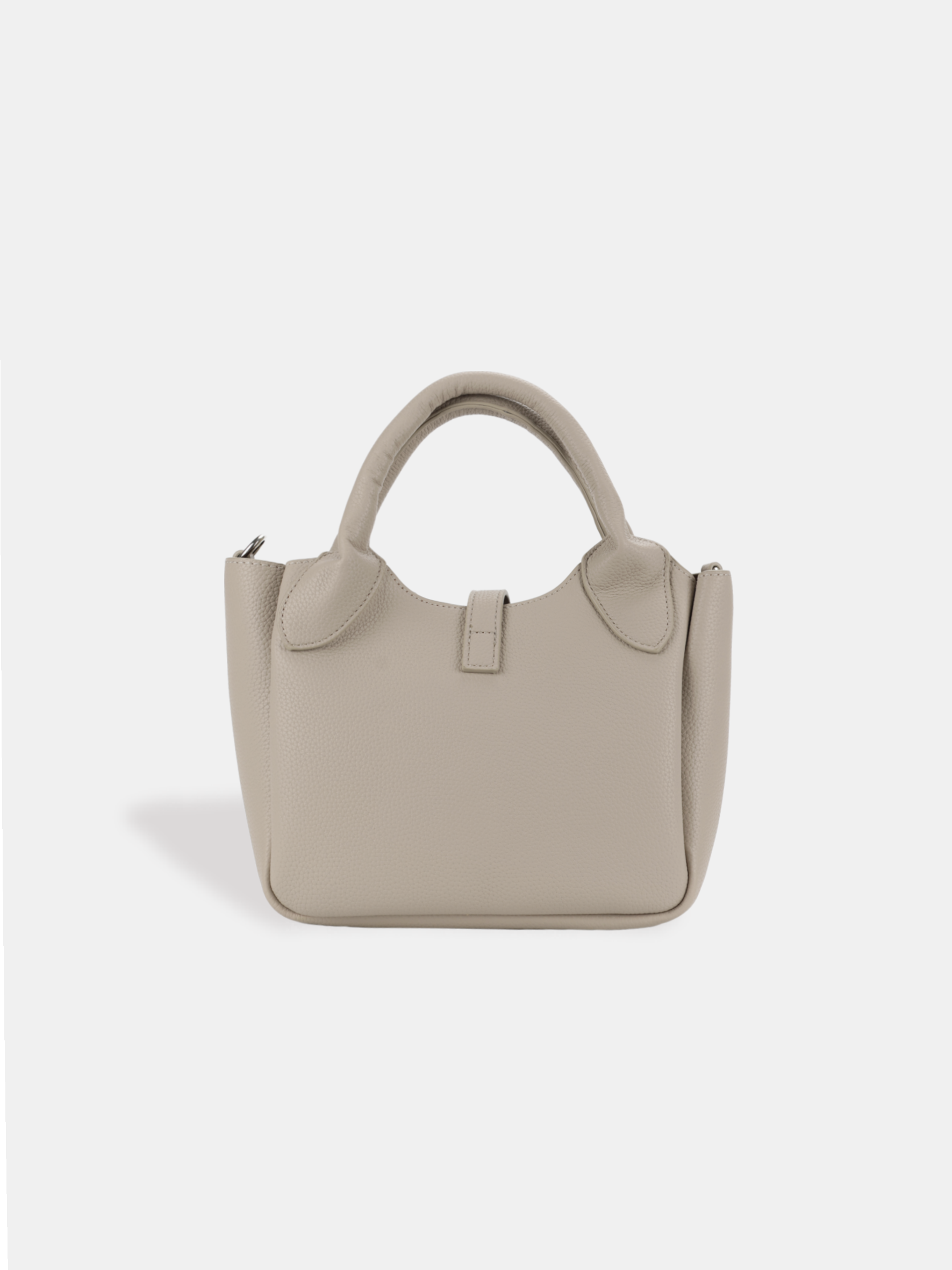 Luckcus Smooth Leather Tote with Metal Clasp
