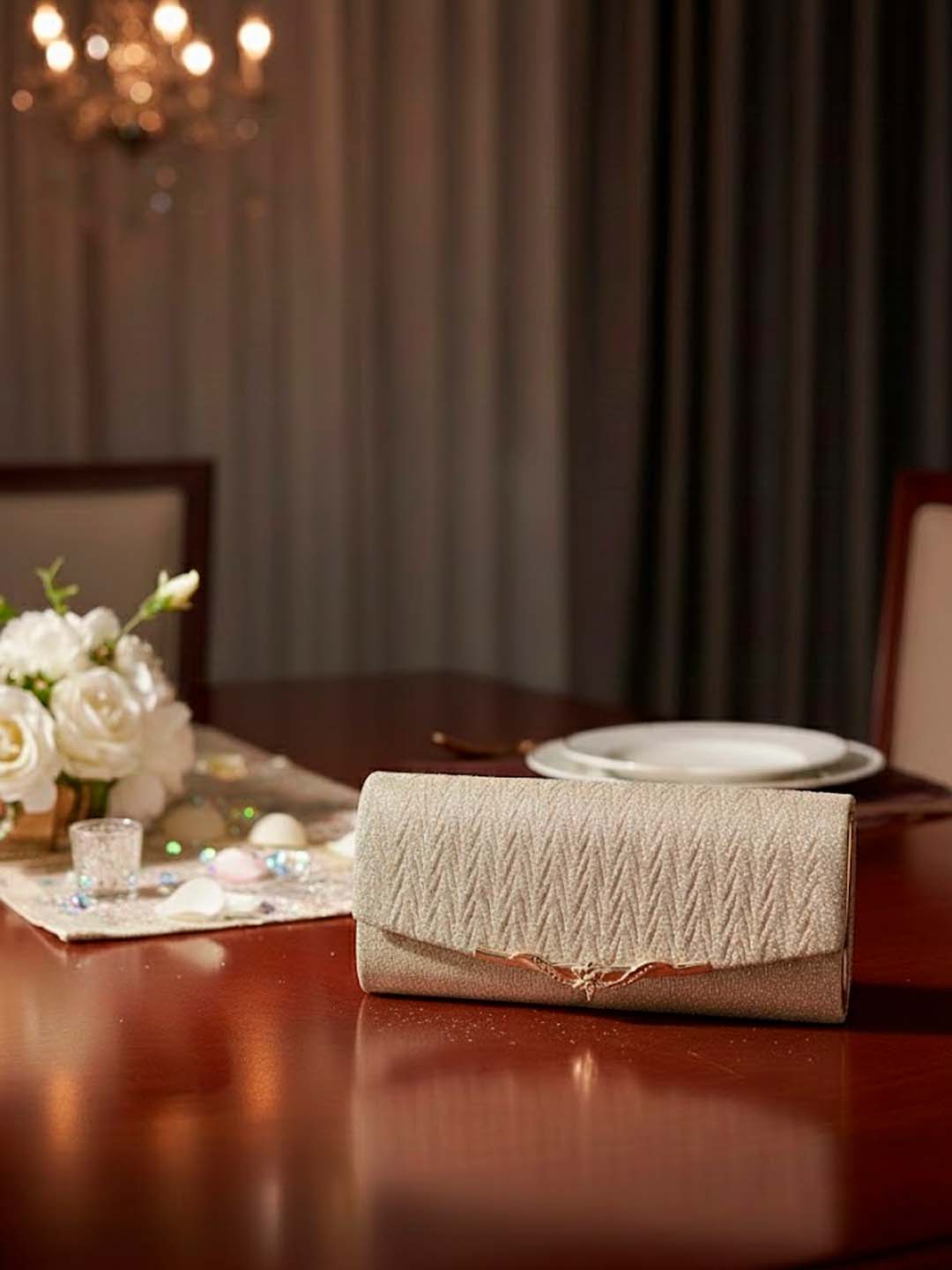 Luckcus Enchanted Bloom Glitter Clutch