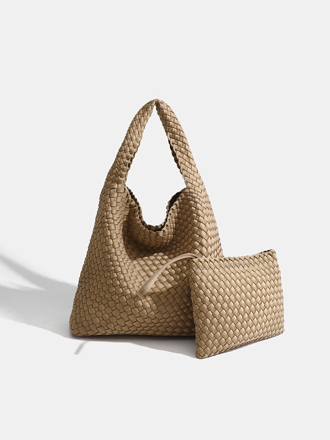 Luckcus Mini Woven Hobo Handheld Mini Bag in Effortless Drape