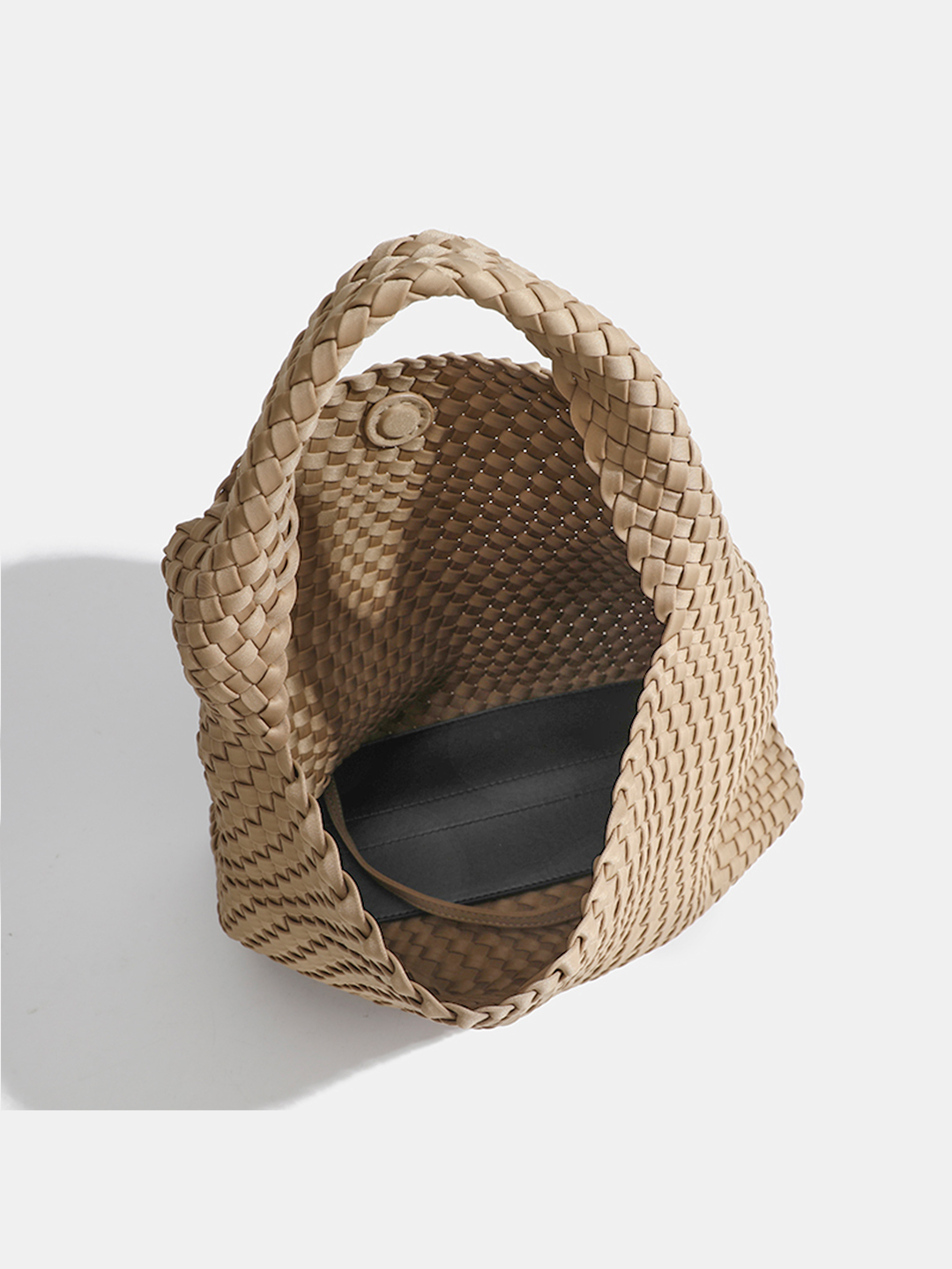 Luckcus Mini Woven Hobo Handheld Mini Bag in Effortless Drape