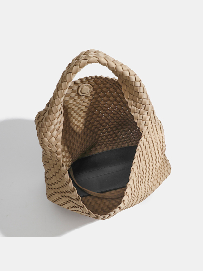 Luckcus Mini Woven Hobo Handheld Mini Bag in Effortless Drape