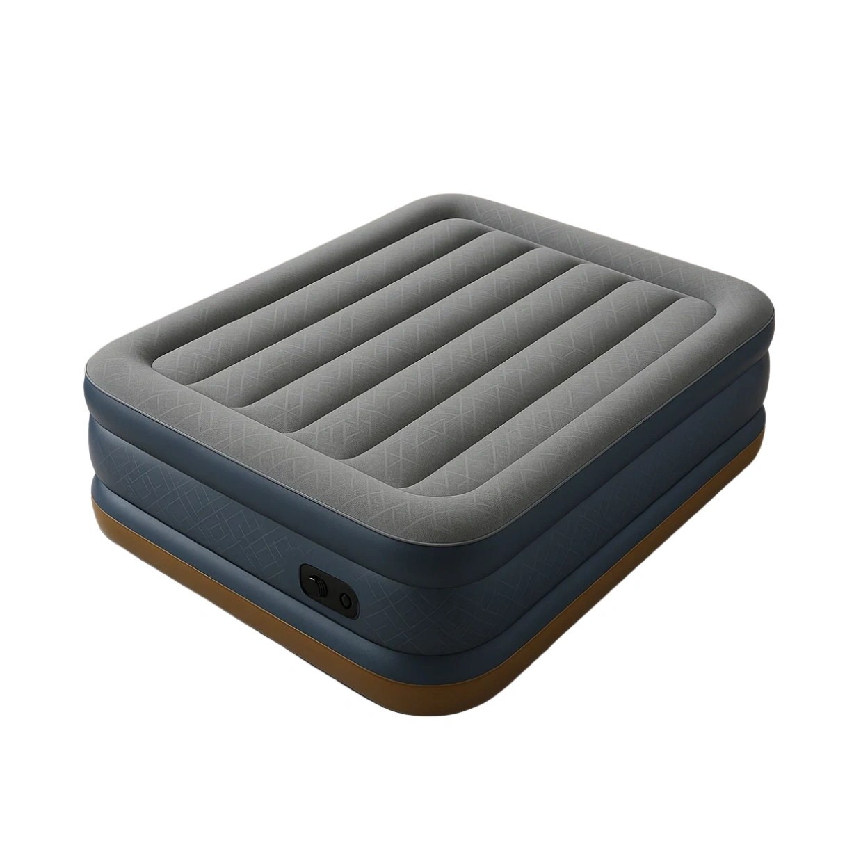 Colchón de aire para exterior PVC gris oscuro/marrón de 203x157x47 cm