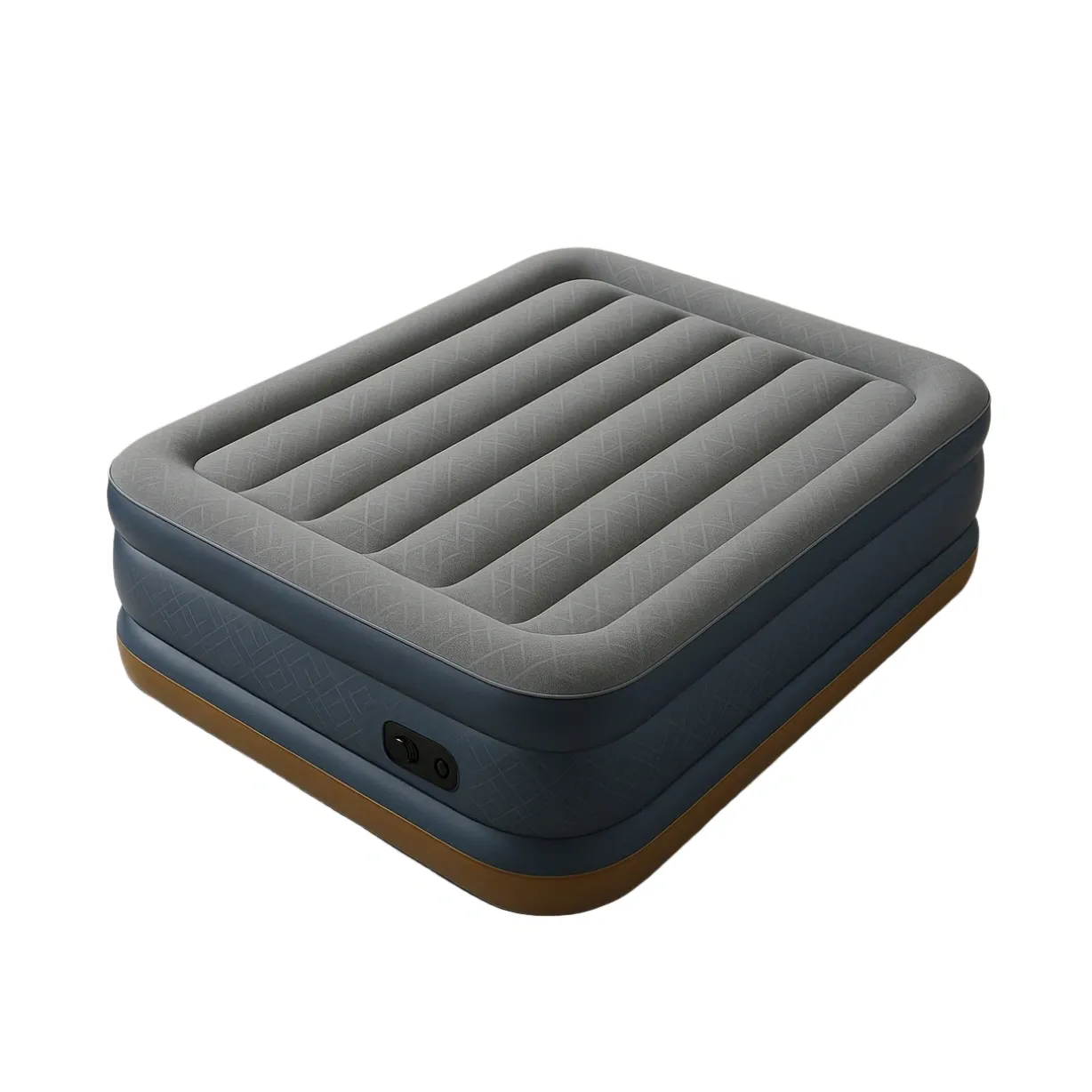 Colchón de aire para exterior PVC gris oscuro/marrón de 203x157x47 cm