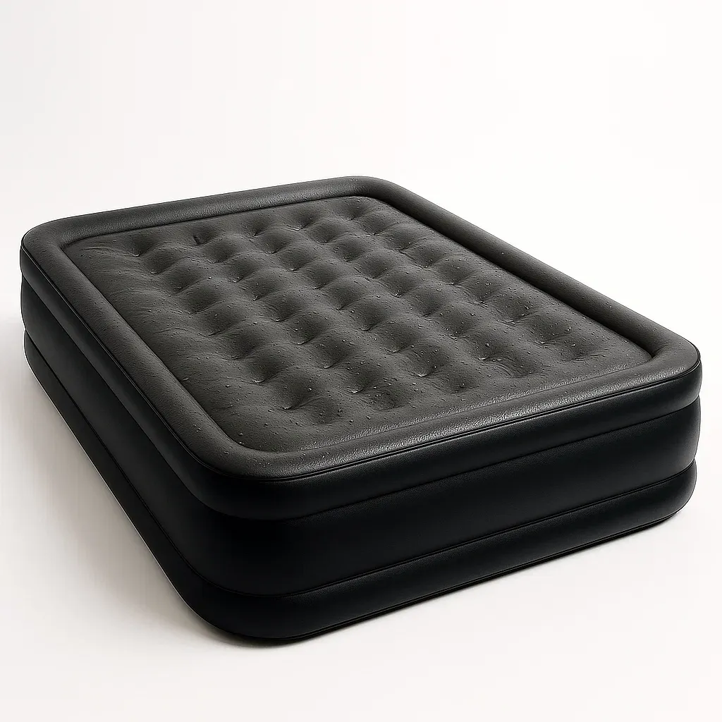 Colchón de aire para exterior de PVC negro 203x152x46 cm