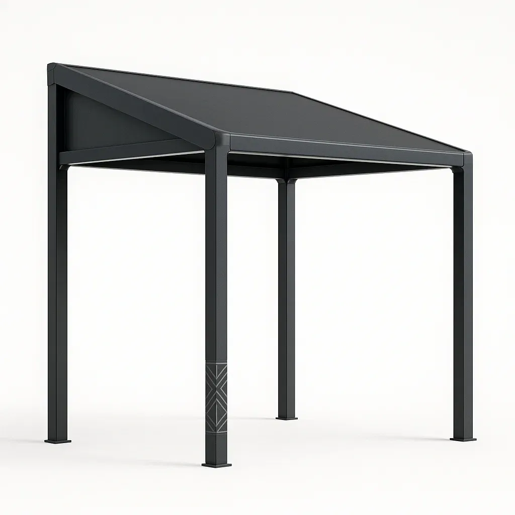 Cenador exterior de aluminio y policarbonato color antracita