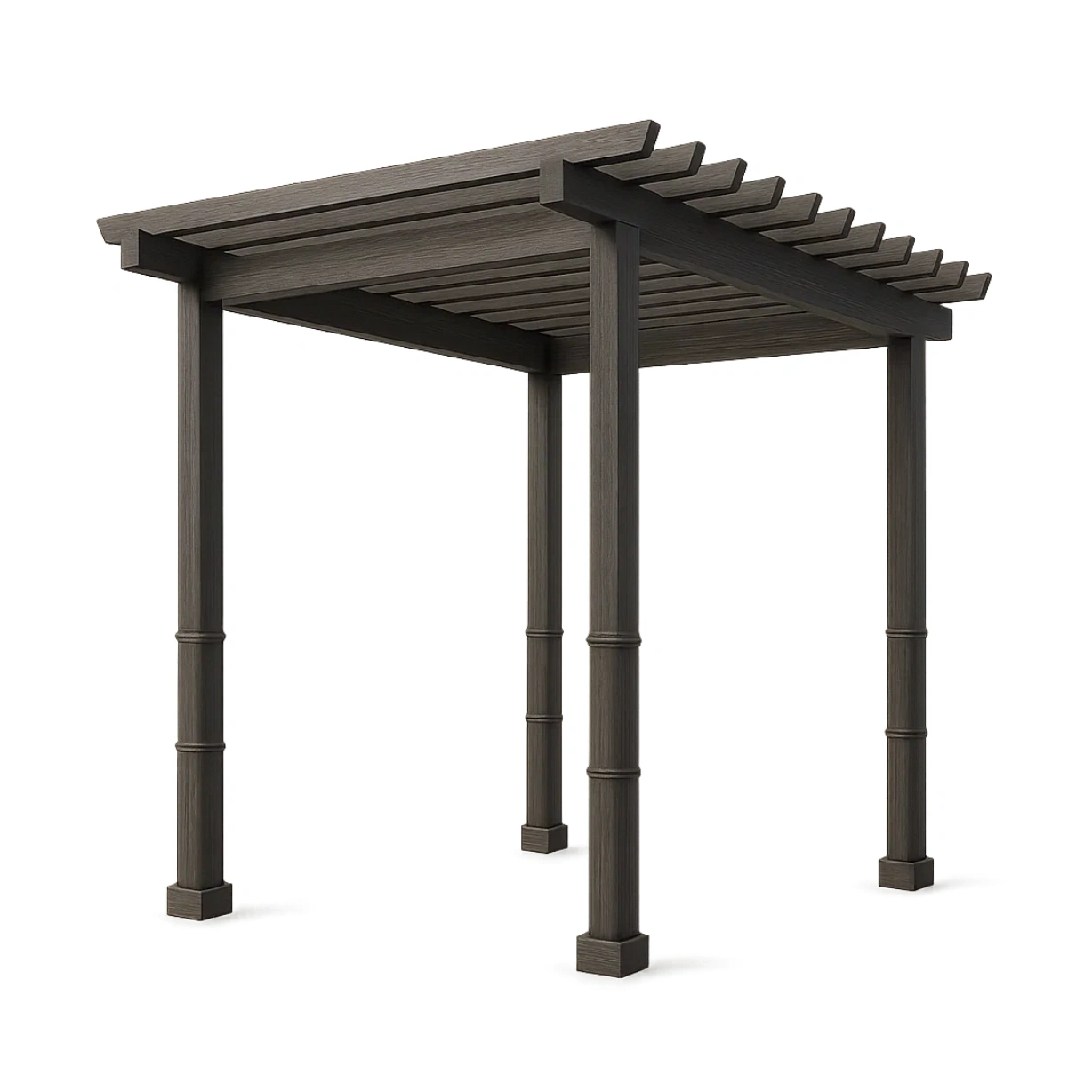 Pérgola de madera composite gris oscuro