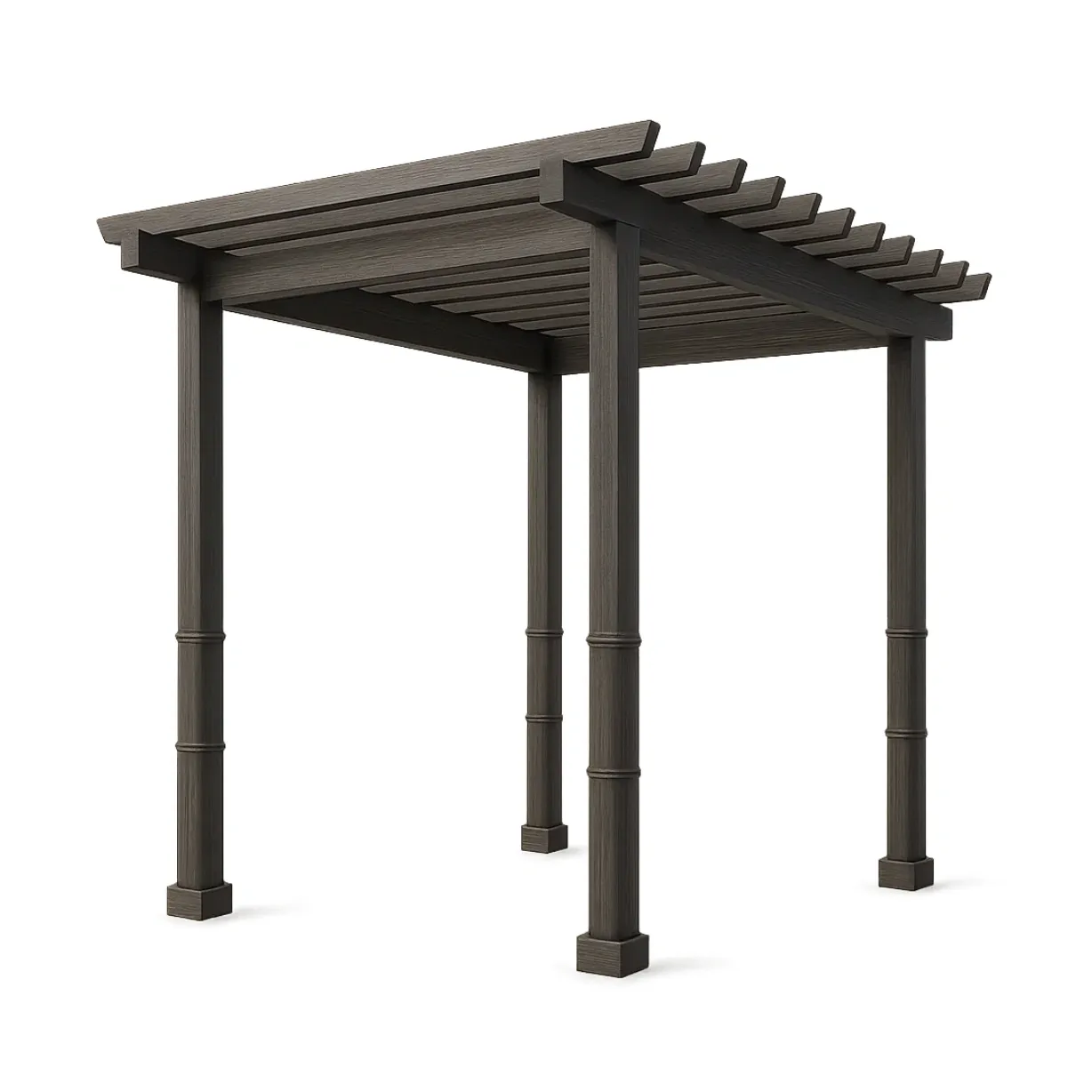 Pérgola de madera composite gris oscuro