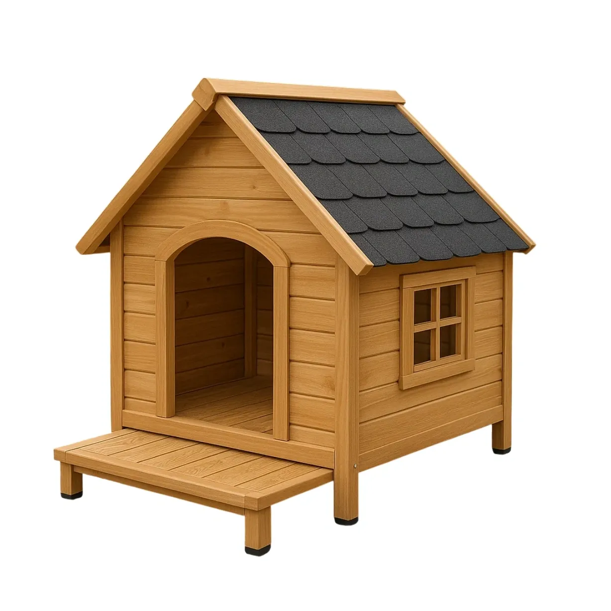 Casa para perro de madera con techo asfaltado 75x85x80 cm