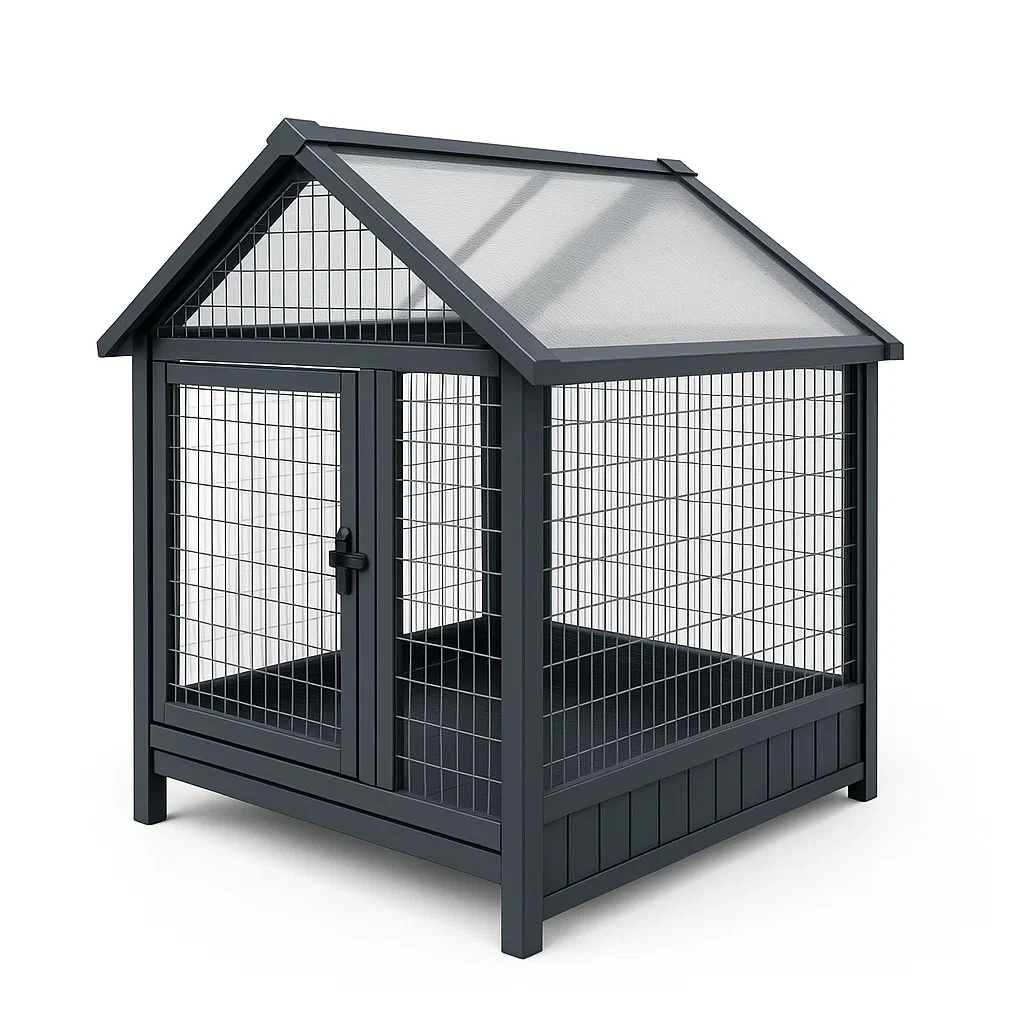 Casa para perro de aluminio y acero negro
