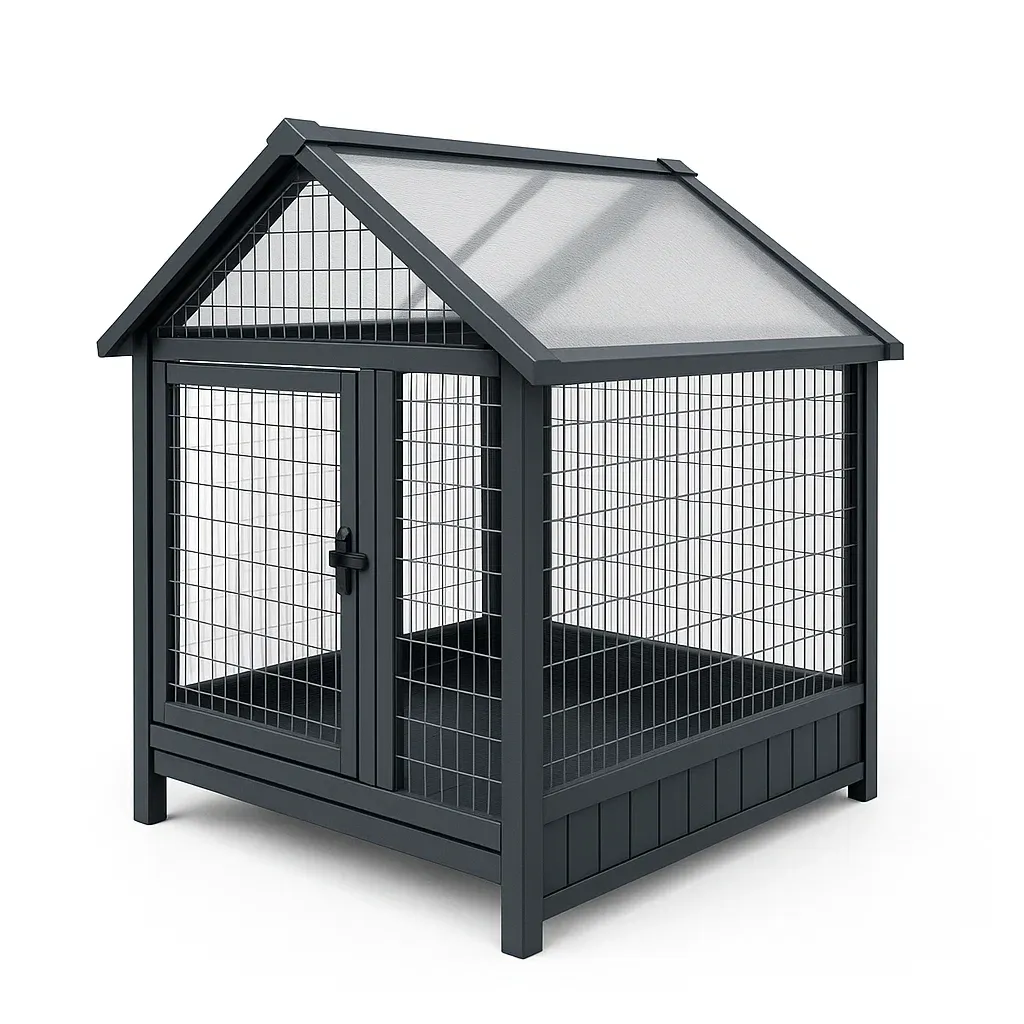 Casa para perro de aluminio y acero negro