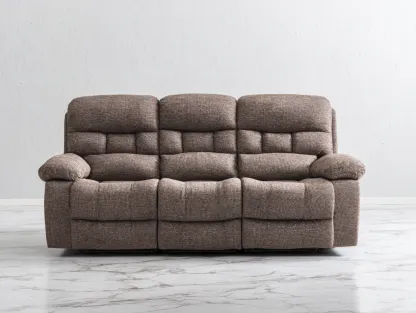 Sofá de 3 plazas - tela marrón - 210x95x101cm - estilo moderno para sala de estar