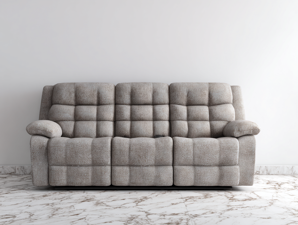 Sofá de 3 plazas en tela 210x98x102cm - gris - diseño moderno y cómodo