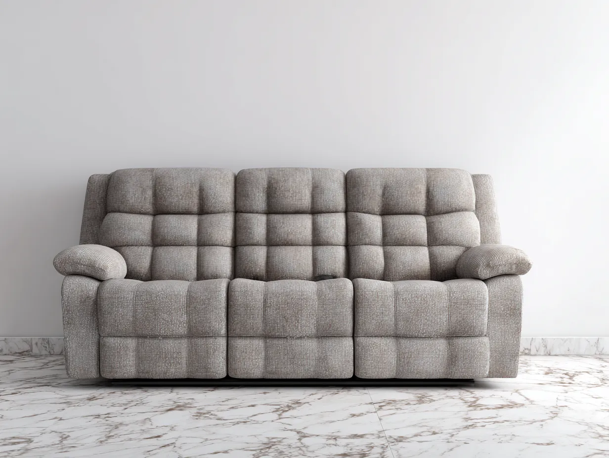 Sofá de 3 plazas en tela 210x98x102cm - gris - diseño moderno y cómodo