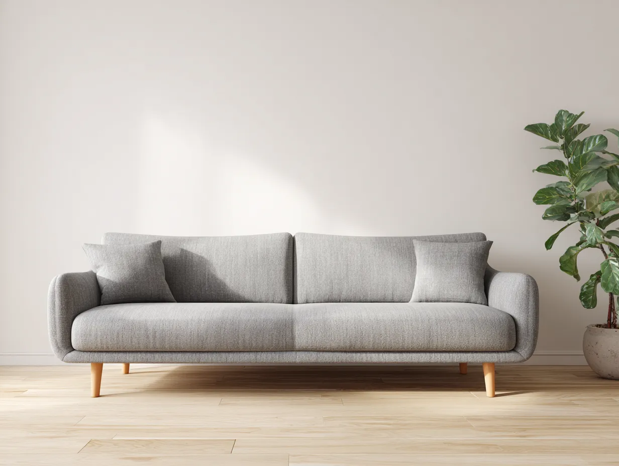 Sofá 3 plazas tapizado gris 200x88x82cm - estilo contemporáneo con patas de madera