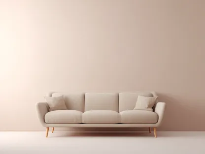 Sofá de tres plazas de tela 210x85x95 cm - patas de madera - estilo escandinavo