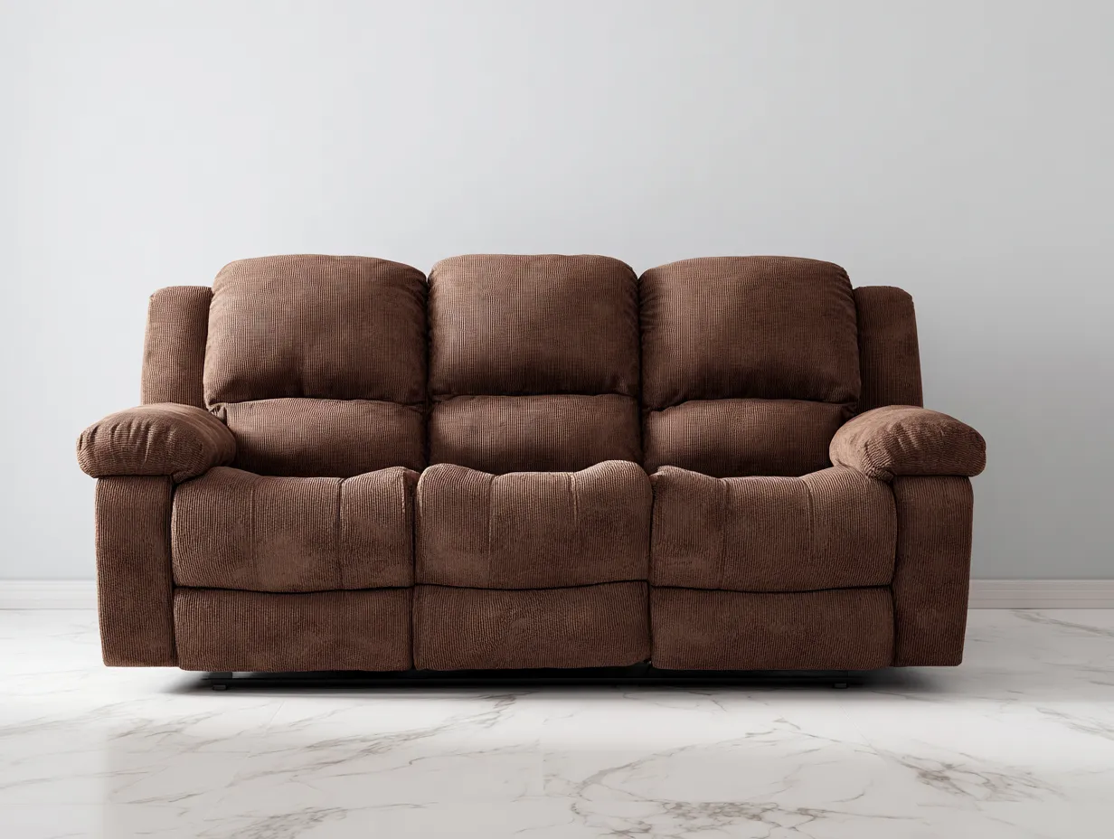 Sofá de 3 plazas en tela 200x95x100 cm - marrón - estilo moderno