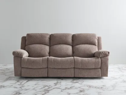 Sofá 3 plazas en tela 210x95x100 cm - marrón claro - diseño moderno con asiento amplio